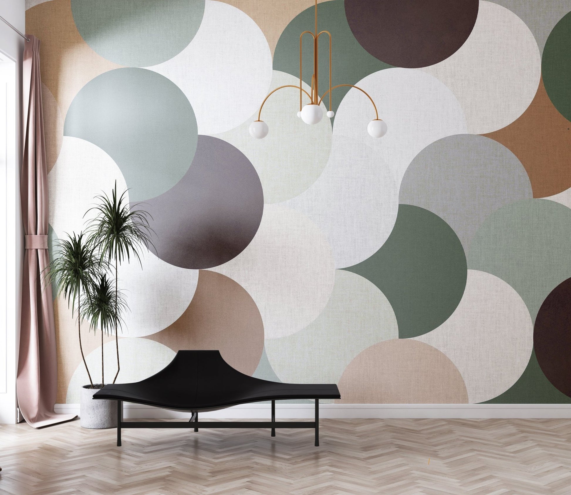 Bold black and white chevron wall mural wallpaper

