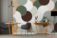 Gold and navy geometric wallpaper for walls

