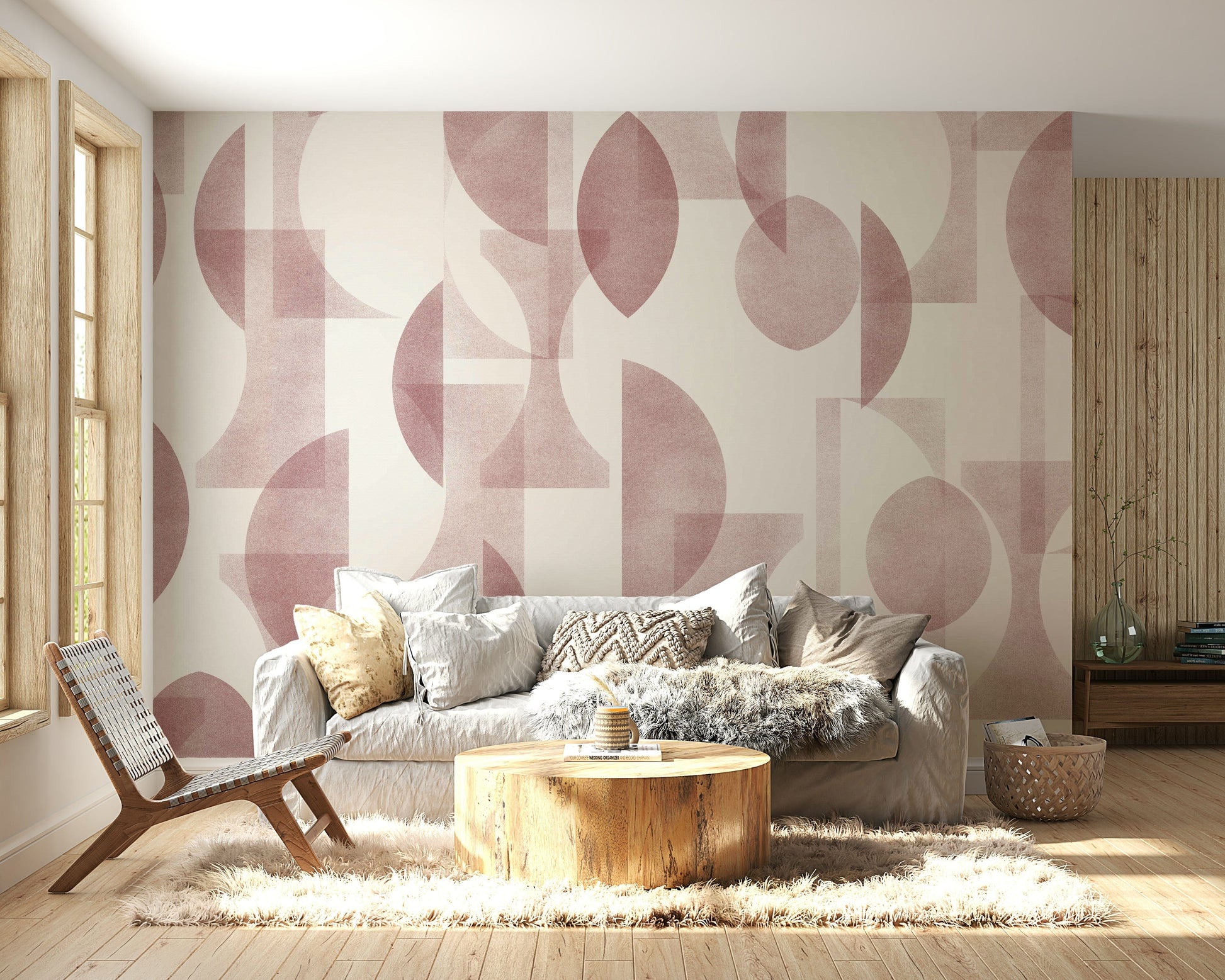 Close-up of a geometric vineyard pattern

