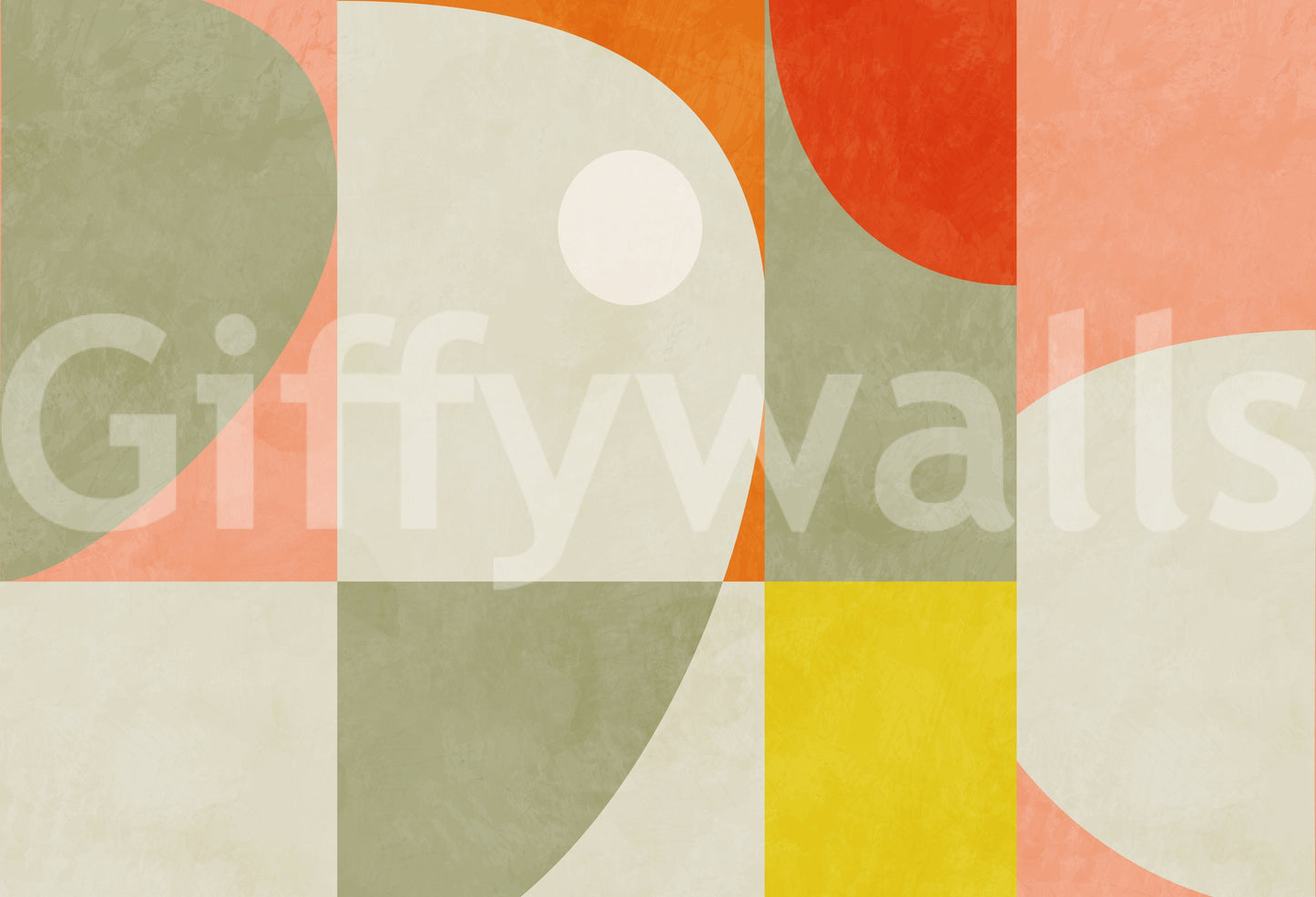 A calming modern pattern wallpaper mural that defines a space.

