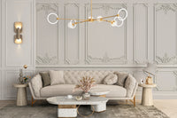Georgian White Wood Molding Panel wallpaper mural as a bedroom feature wall behind the headboard in white tones