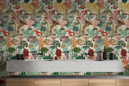 Whimsical Aquatic Ballet Scene Wall Mural
