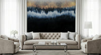 An artistic soft focus mural on luxury wallpaper.