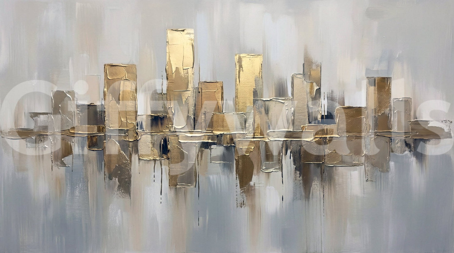 Gilded Metropolis Wall Mural