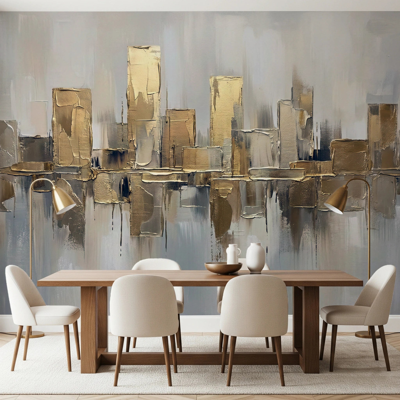 Gilded Metropolis Wall Mural