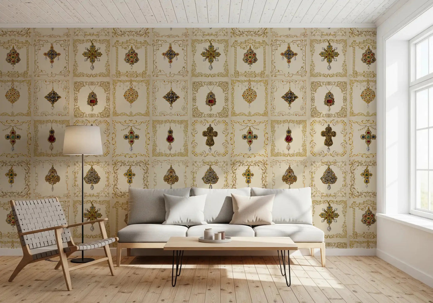 Gilded Relics Pattern Wall Mural