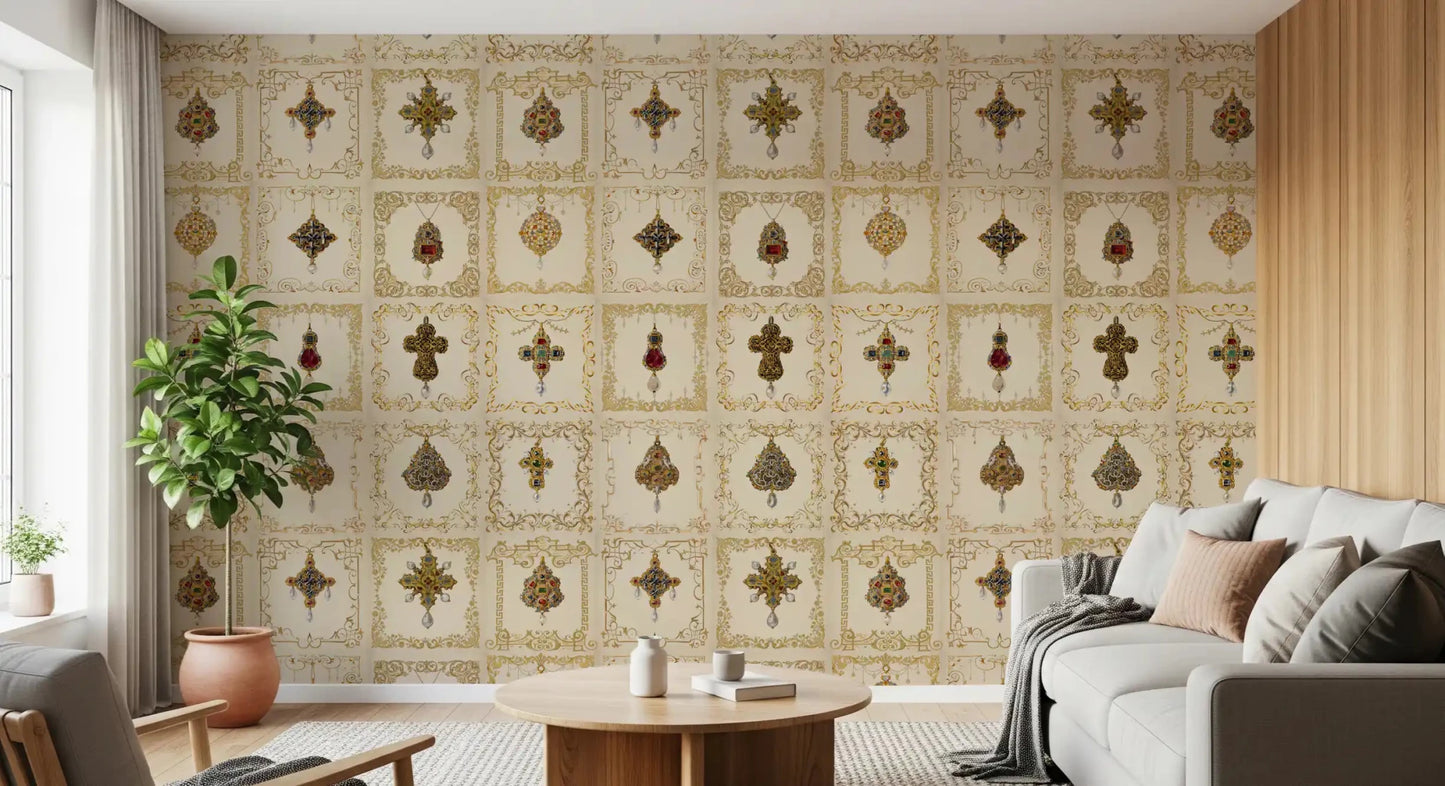 Gilded Relics Pattern Wall Mural