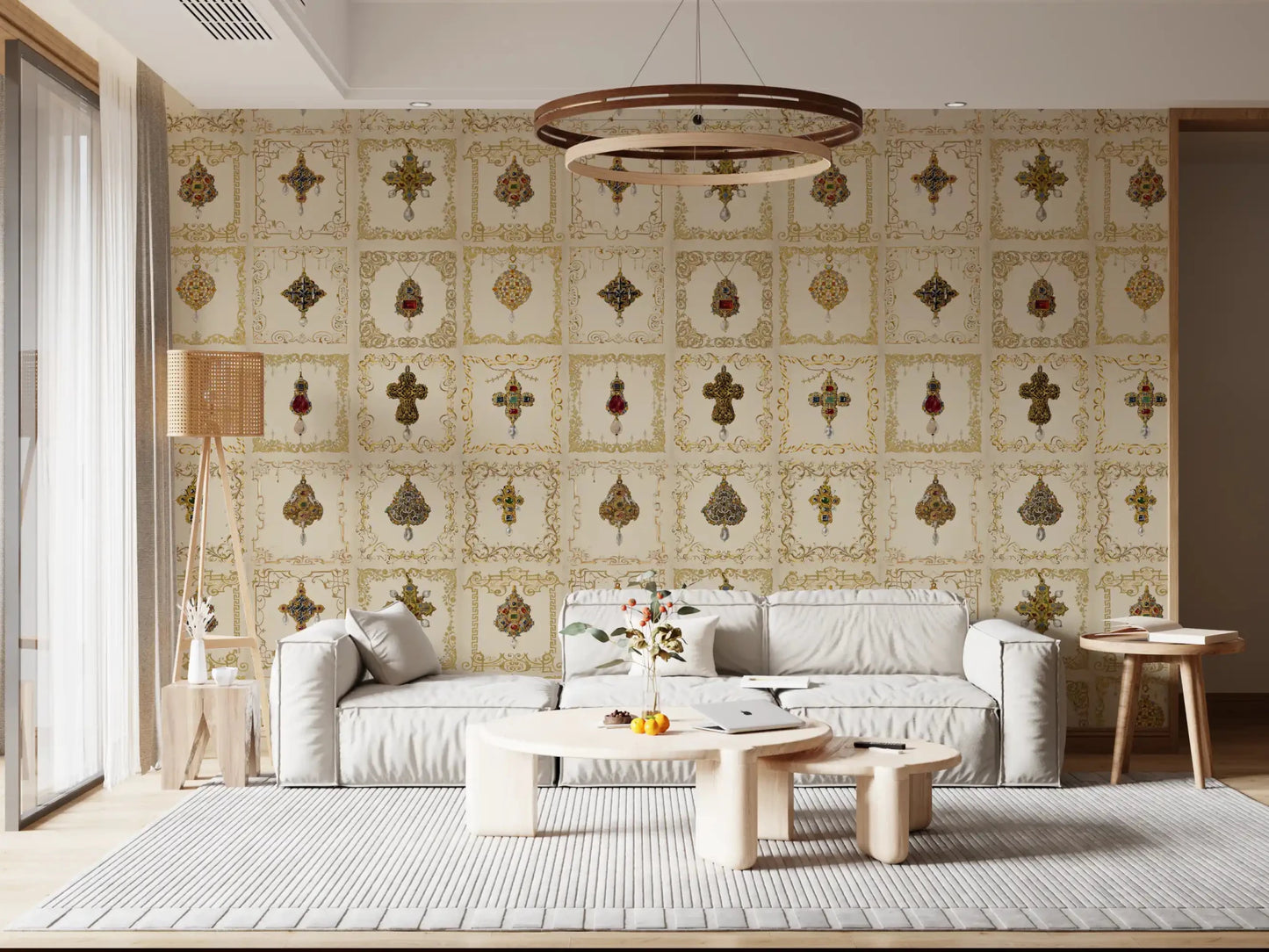 Gilded Relics Pattern Wall Mural