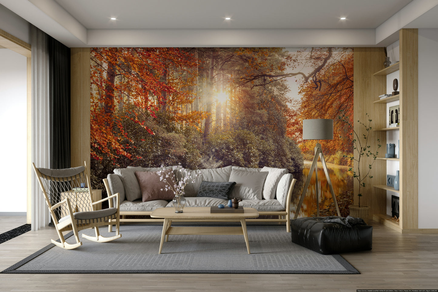 The mural has a soft, graceful feel.

