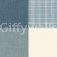 Gingham Dusty Blue Linen Texture Country Wallpaper⁠