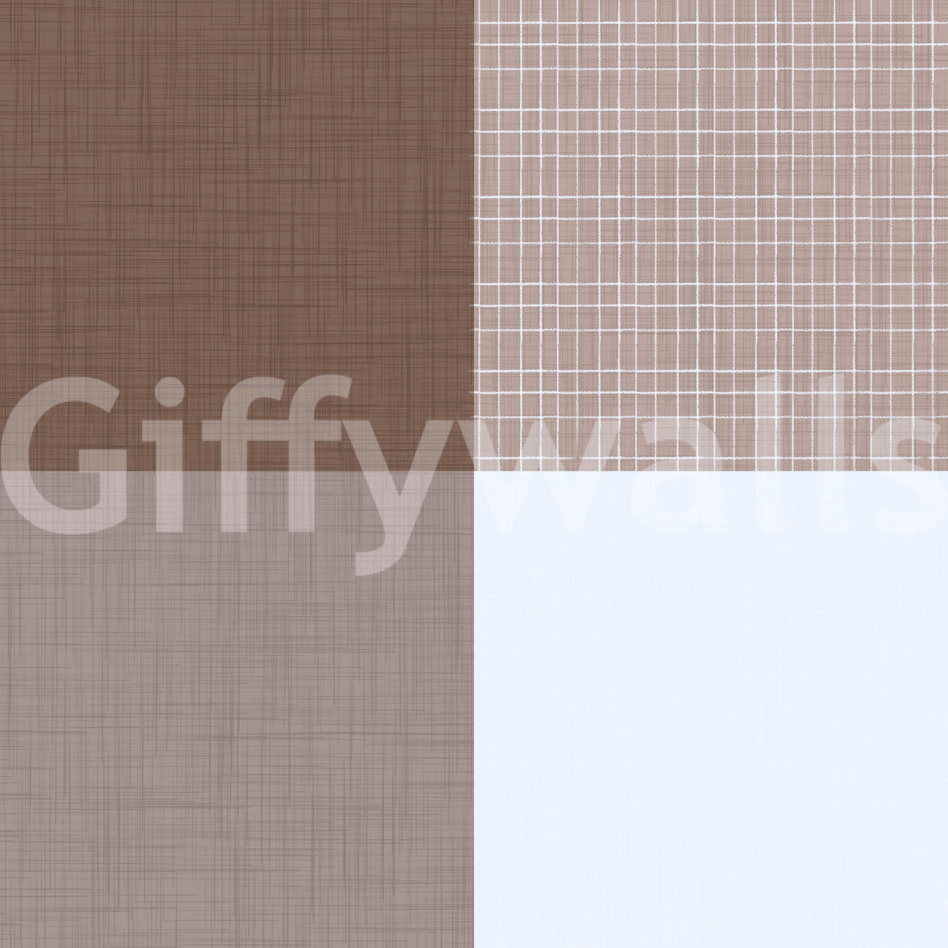 Gingham Mocha Borwn Linen Texture Country Wallpaper⁠