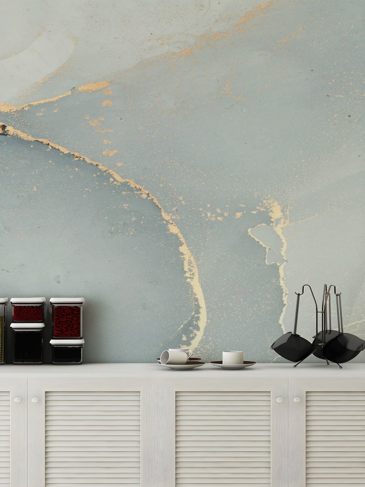 Artistic Grey Alcohol Ink Wallpaper Mural
