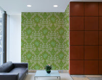 Floral damask pattern wallpaper.

