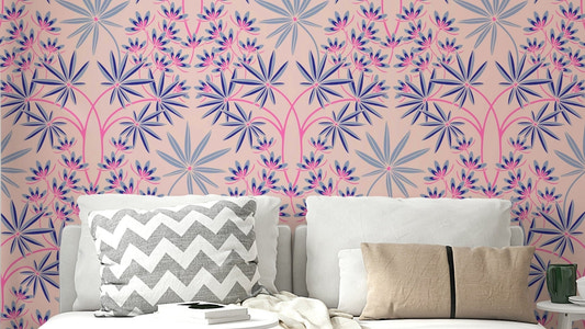 Fresh lavender, purple, and light pink colors.

