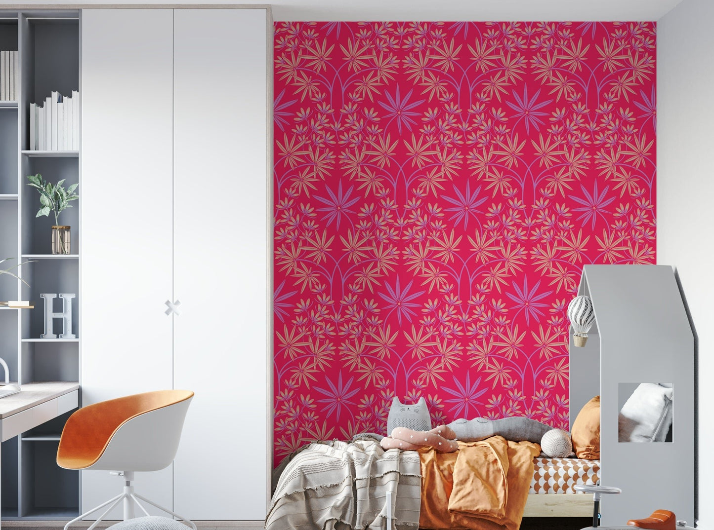 Lilac, fuchsia, and hot pink color palette.

