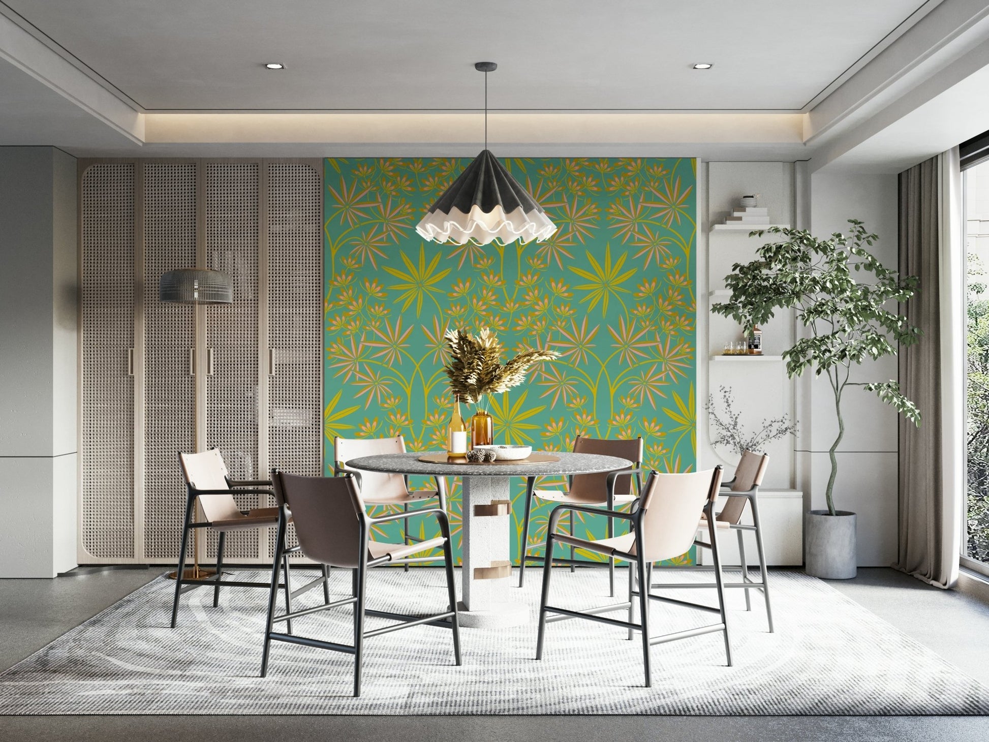 Wall decor evoking lavish and energetic style.

