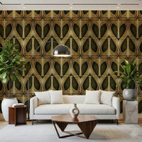 Elegant symmetrical design Softy Dèco Geometries Gold Chic wallpaper.