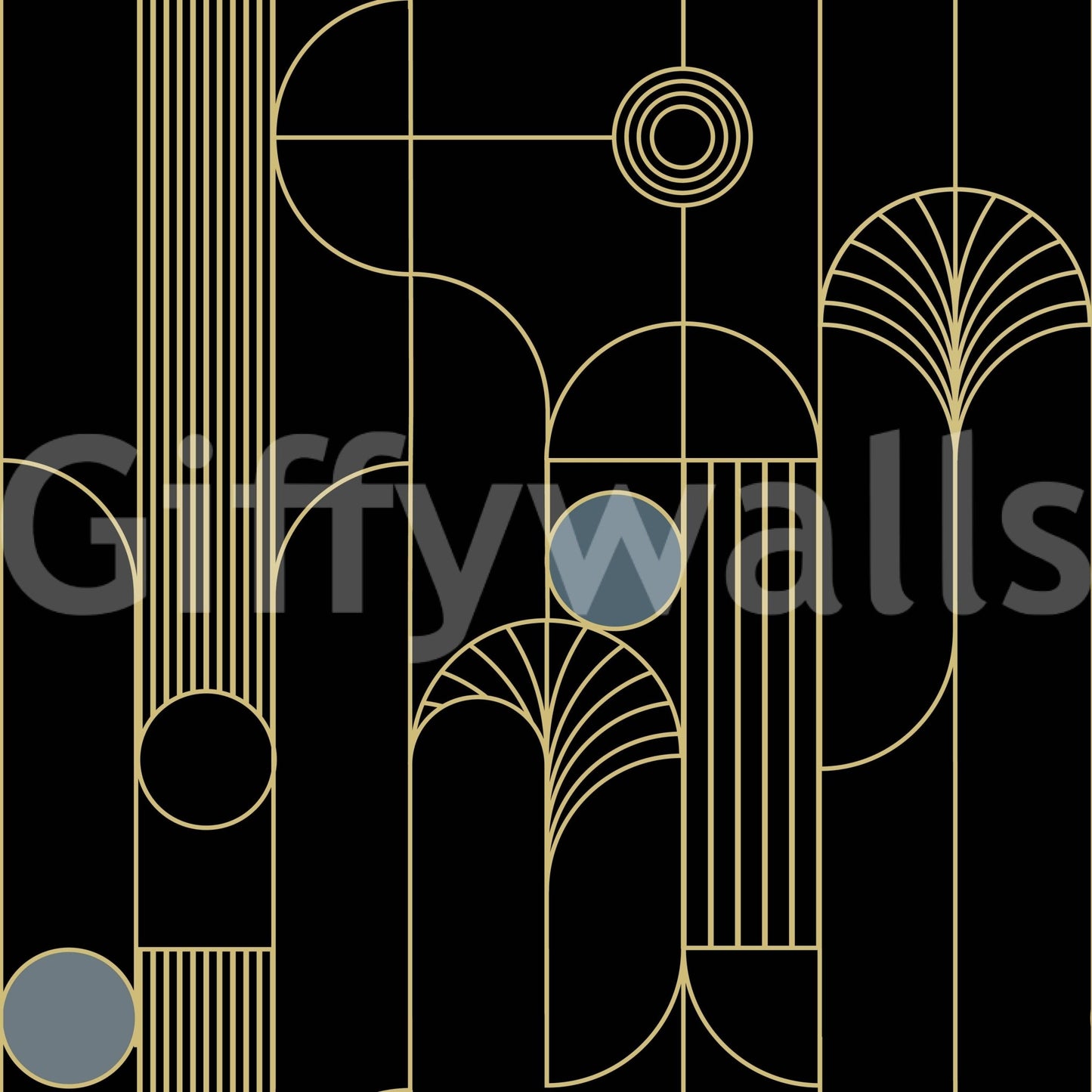 Golden Arcadia Harmony Deco Wallpaper⁠