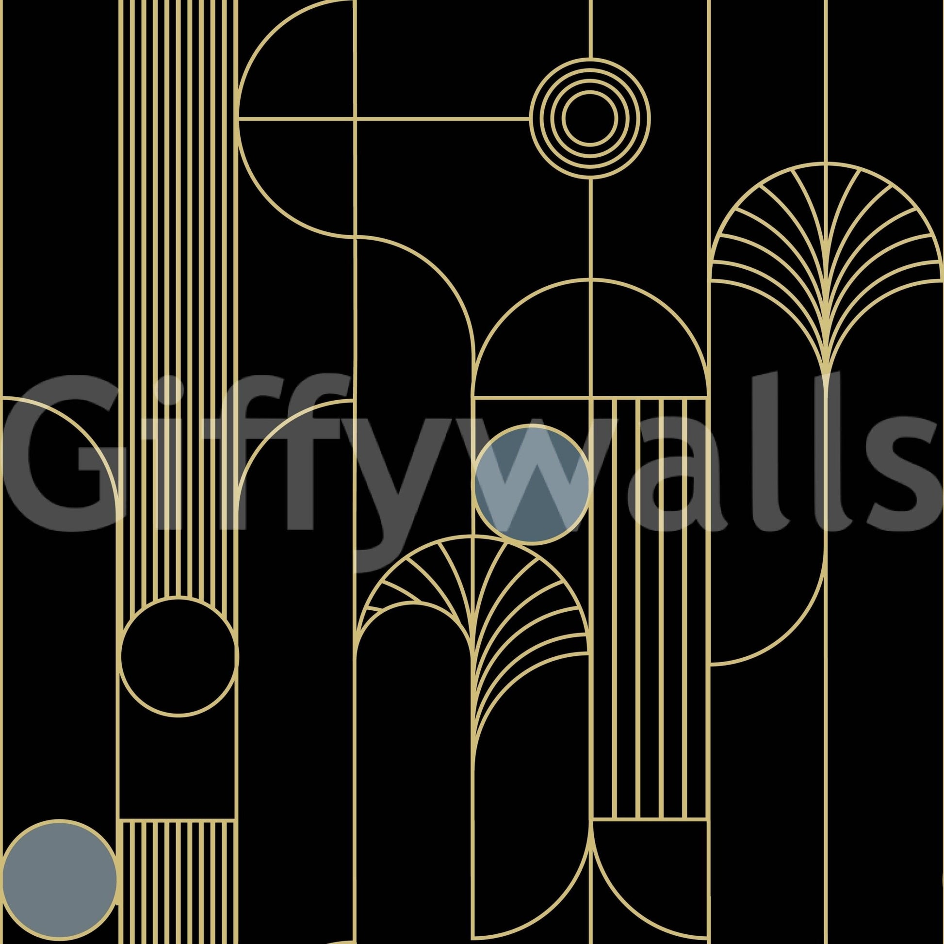 Golden Arcadia Harmony Deco Wallpaper⁠