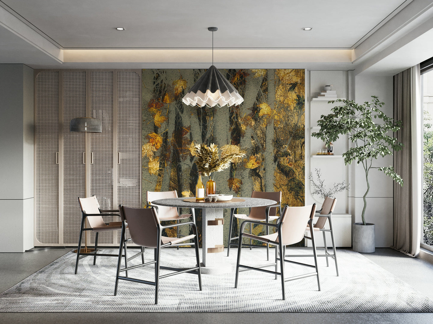 Gilded Autumn Woods Wall Mural -2163434