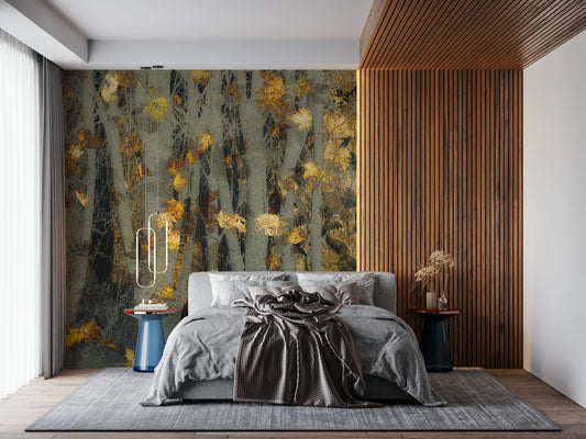 Gilded Autumn Woods Wall Mural -2163434