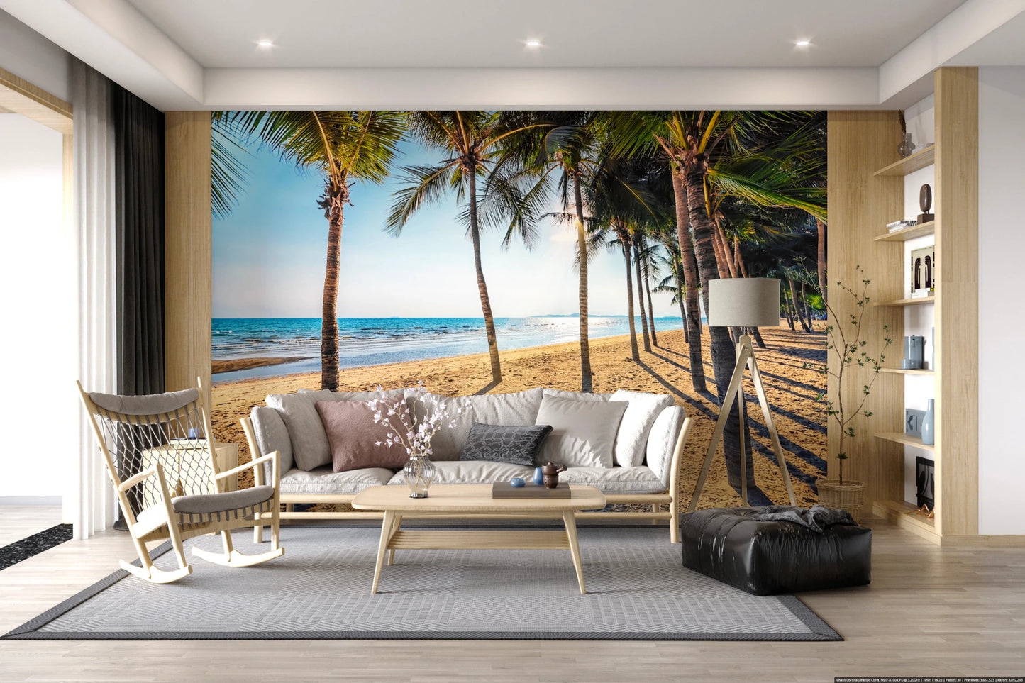 Golden Beach Palms Wall Mural