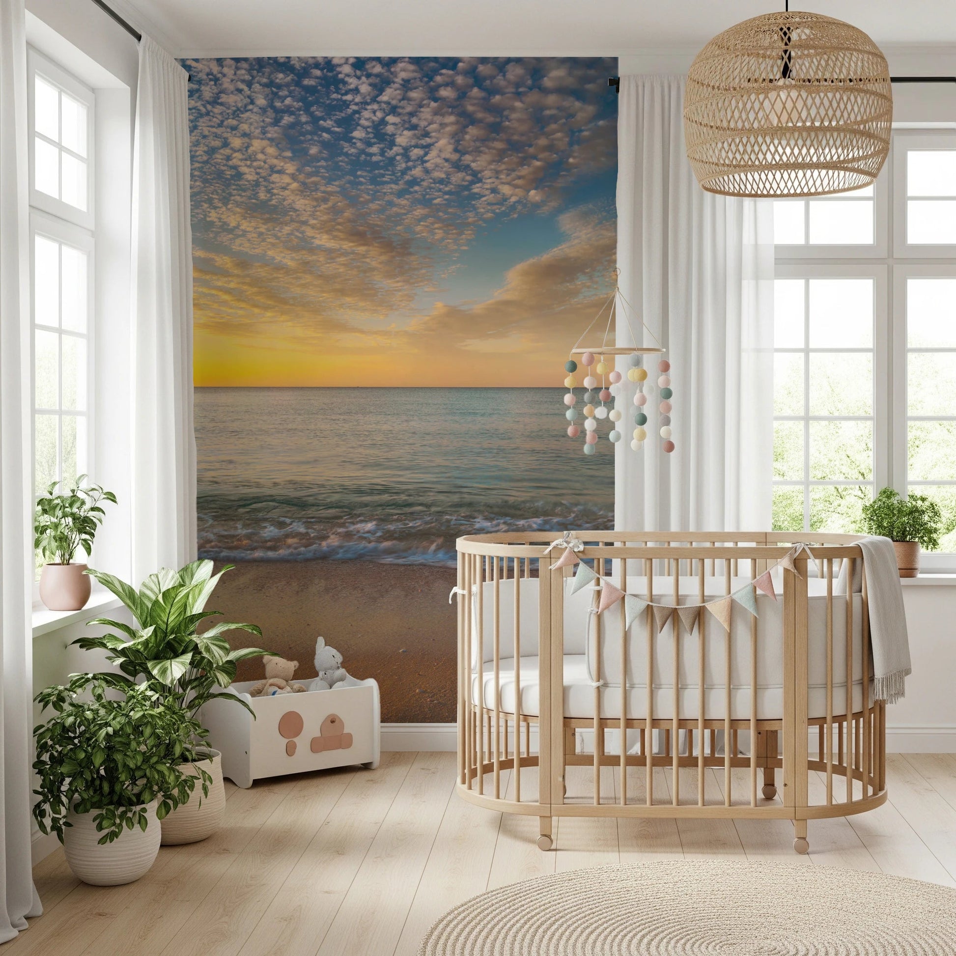 Golden Beach Sunrise Wall Mural
