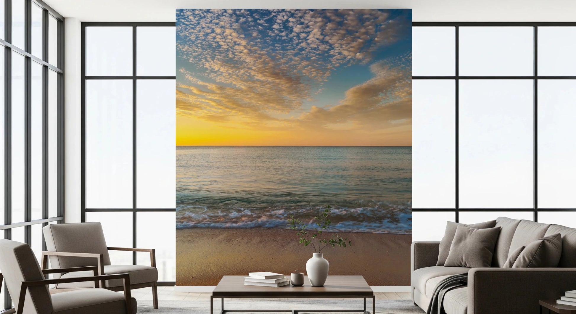 Golden Beach Sunrise Wall Mural