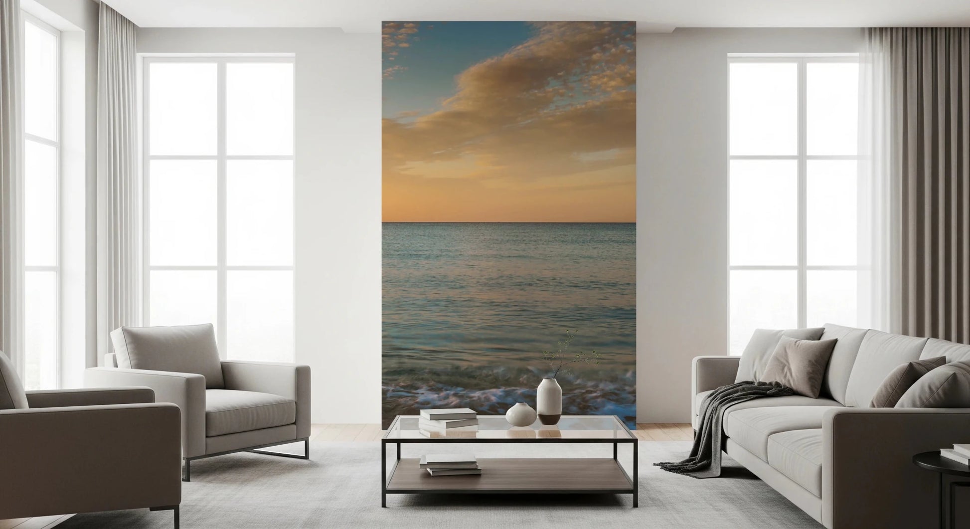 Golden Beach Sunrise Wall Mural