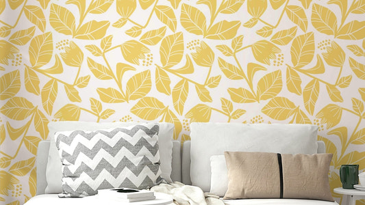 Floral design with golden tones.

