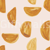 Artistic golden strokes forming a stylish, modern metallic mural.