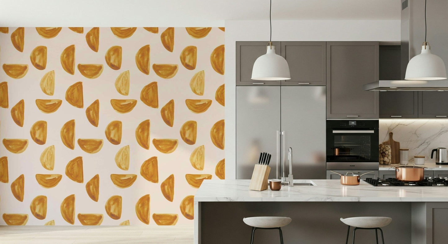 Luxurious gold brushstroke design with soft gradients and organic movement.