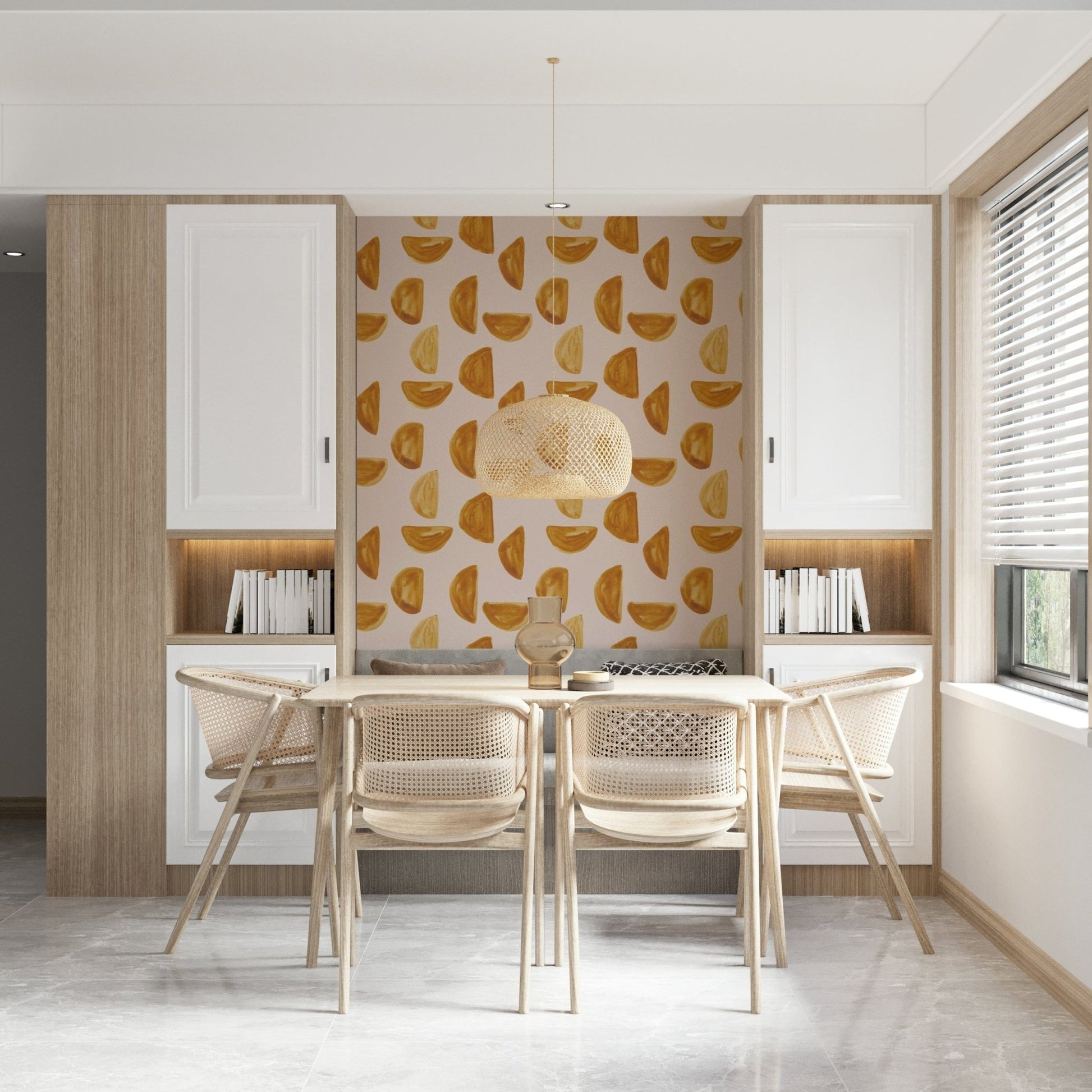 Golden brushstroke wallpaper offering a warm and radiant visual effect.