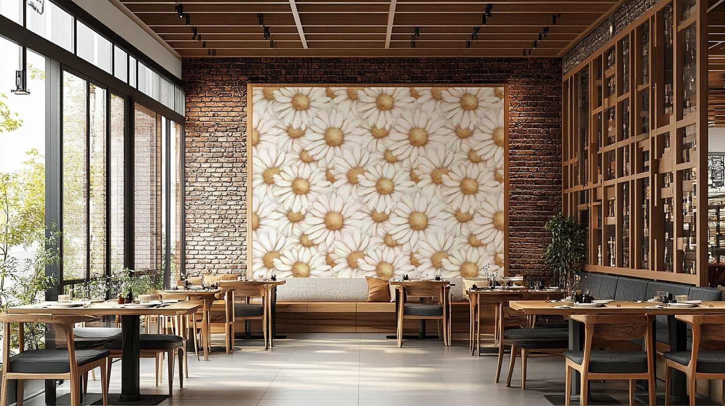 Golden Daisy Poetry Wallpaper with delicate golden daisies.

