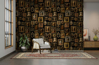 Elegant design with dogs painted in a sophisticated manner.

