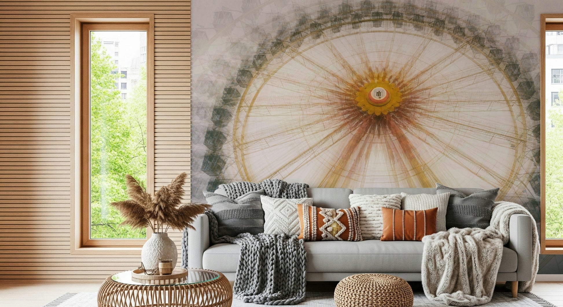 Serene Bicycle Journey Wall Mural – Captivating mural showing the tranquility and glow of a golden-hour ride.