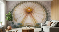 Sunset Bicycle Wall Mural – Peaceful mural showing a vintage bike against a glowing golden sky.