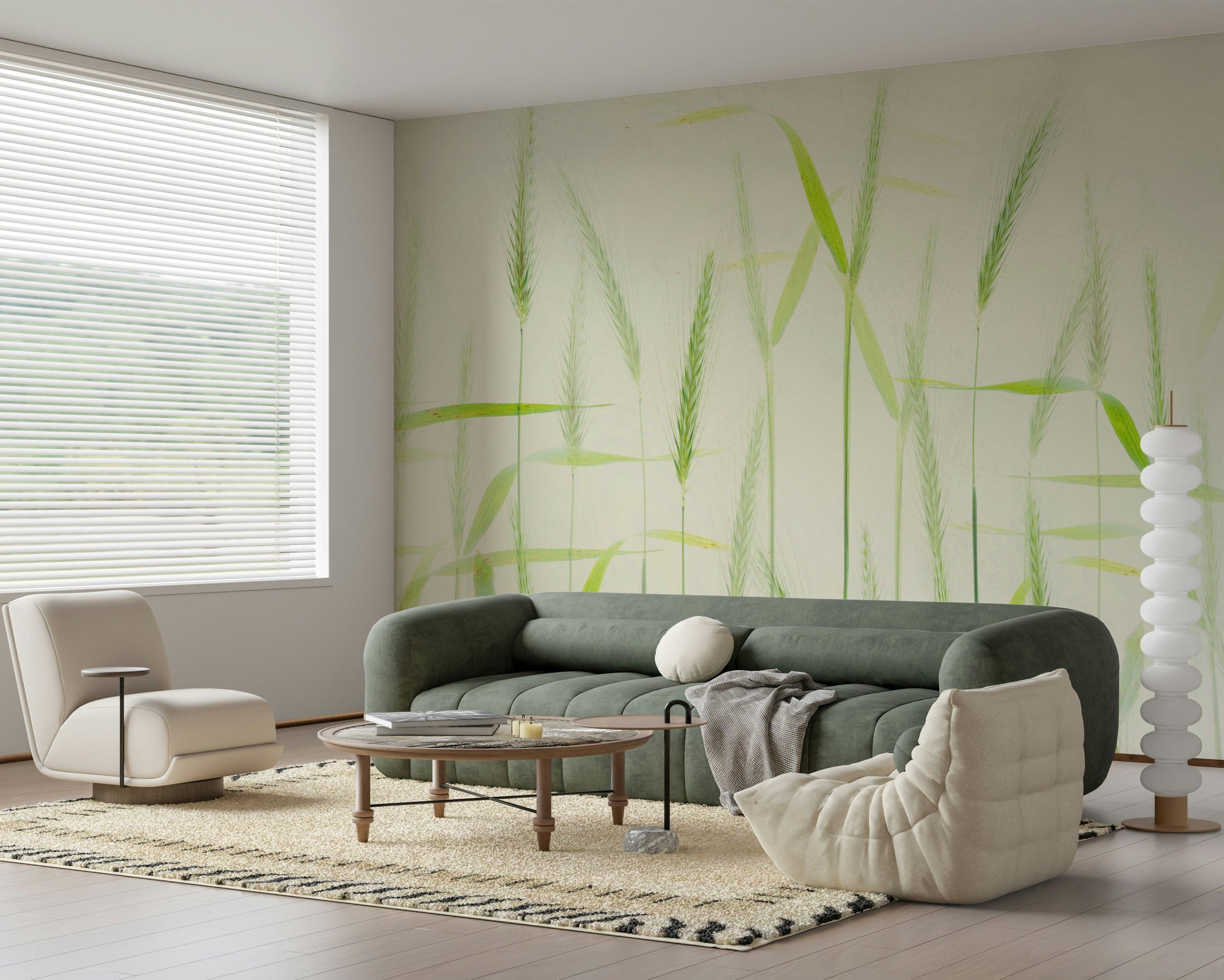 An artistic nature inspired mural for home decor.


