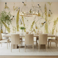 A classic abstract gold wallpaper for walls.

