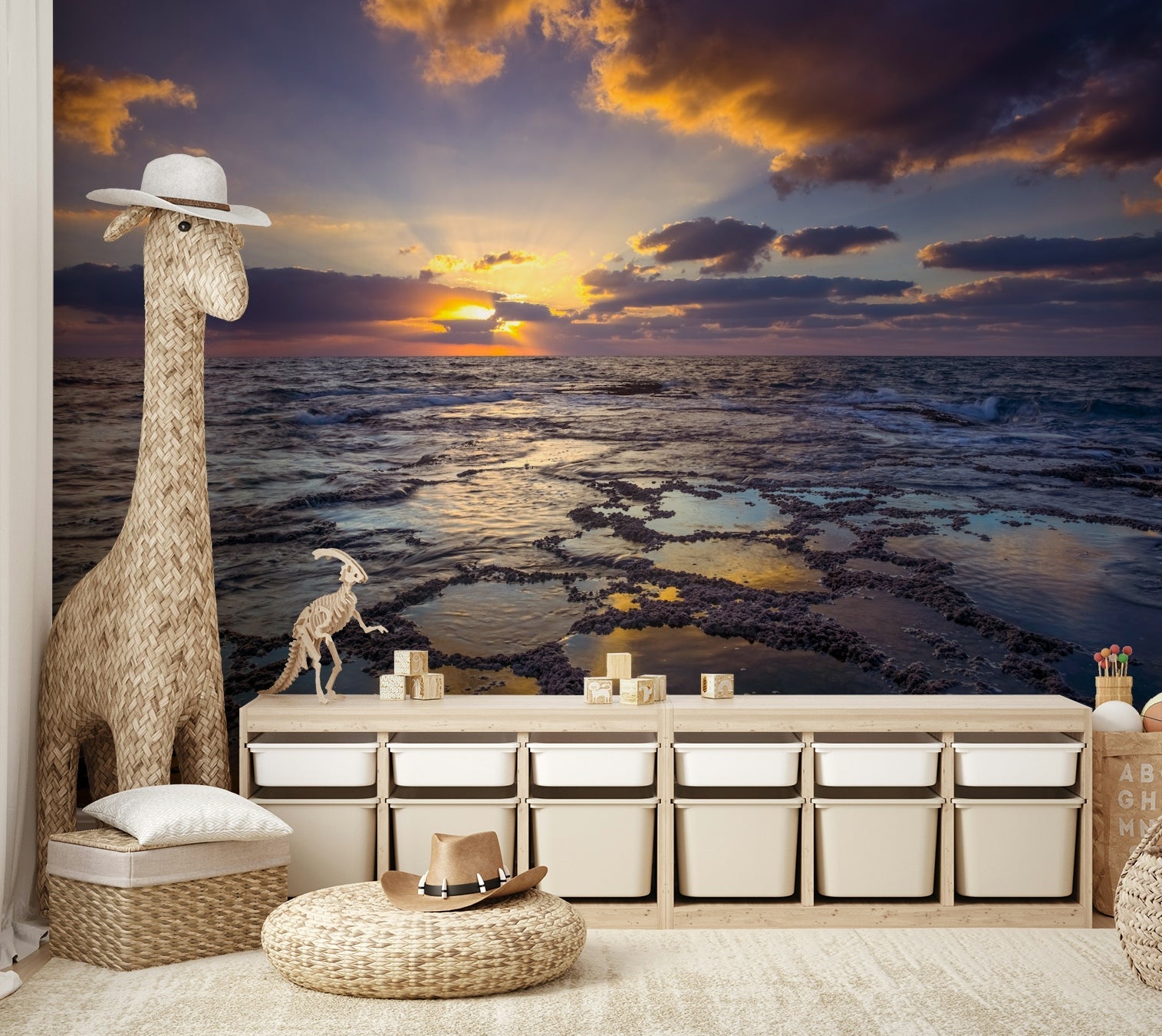 High definition coastal mural on premium self adhesive vinyl.
