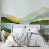 Living room sunset wallpaper

