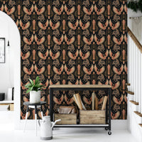 Bold golden hour phoenix mural for home décor

