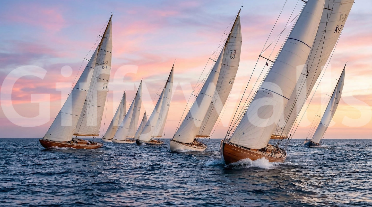 Golden Hour Regatta Wall Mural
