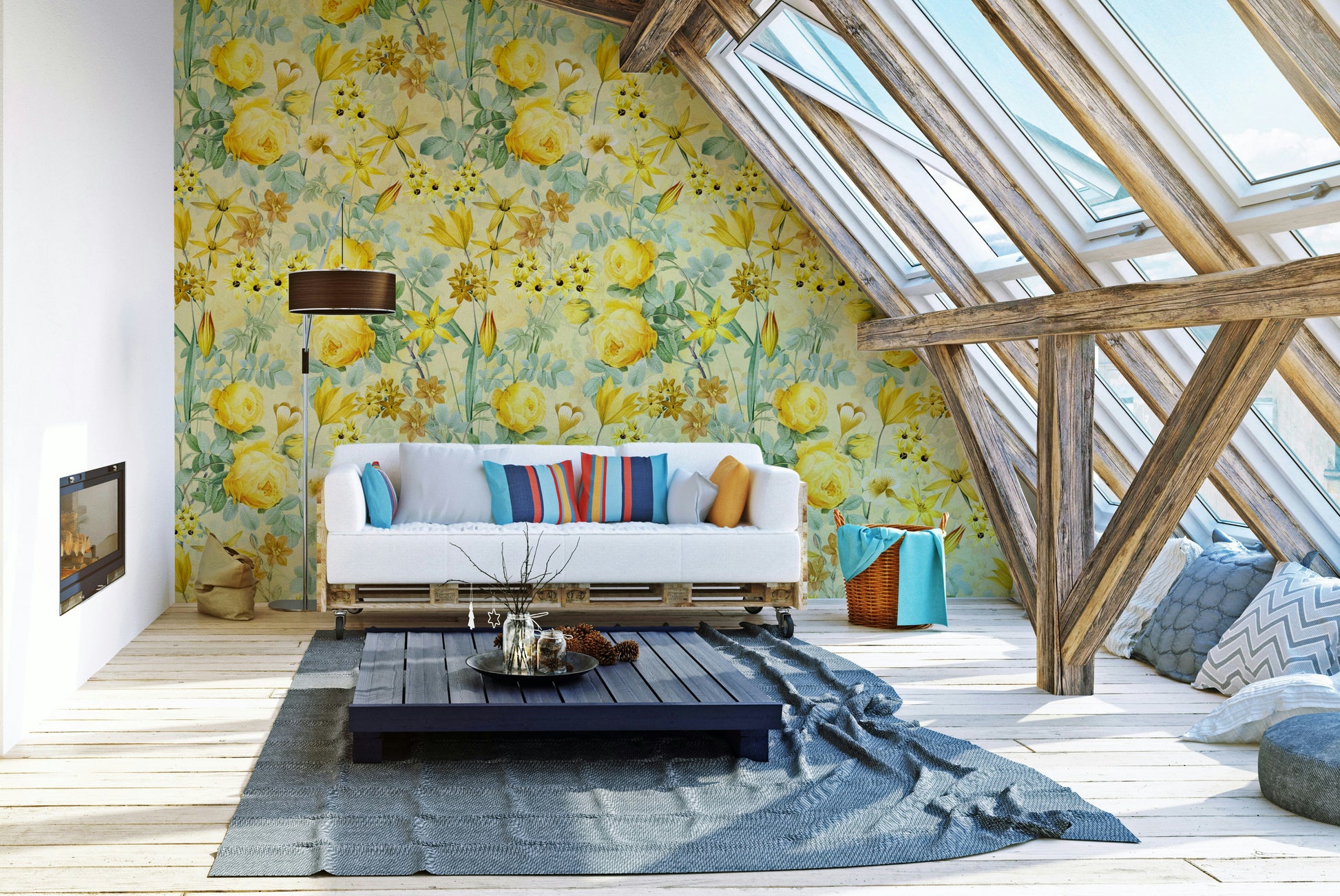 Timeless rose wallpaper with warm golden hues

