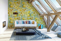 Timeless rose wallpaper with warm golden hues

