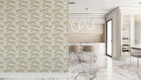 Bold golden leopard print wall covering adding a stylish, exotic touch to rooms.