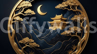 Golden Lunar Temple Wall Mural