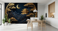 Golden Lunar Temple Wall Mural