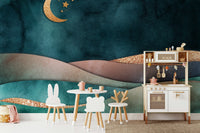 The mural shows a beautiful, abstract flowing design.

