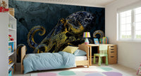 Abstract luxury Octopus Majesty wall art vinyl material.